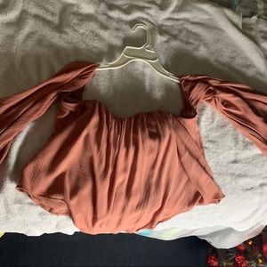 Charlotte Russe Off the Shoulder Baby Pink Top